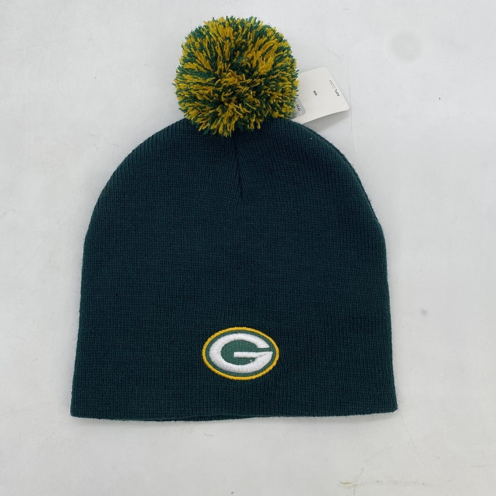 Green Bay Packers Beanie Pom Pom Uncuffed OSFA One Size Official Knit cap
